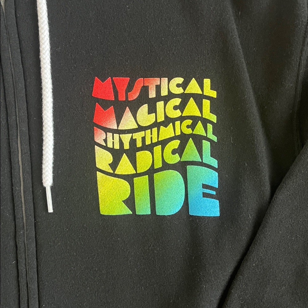 Jason Mraz Concert Full-Zip Hoodie Large Black Drawstrings Colorful Graphic - Picture 3 of 14
